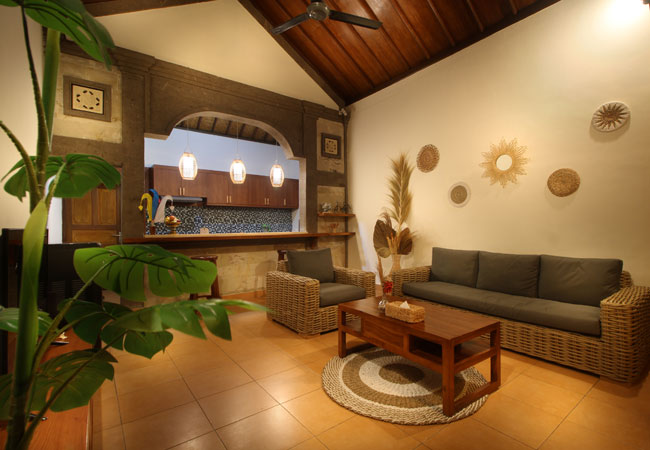 Living Room Two Bedroom Private Pool Villa2 - Sudha Villa Bali